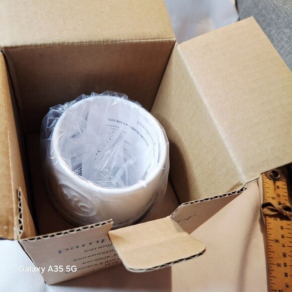 Pampered Chef Ceramic Microwave Egg Cooker #1529 White Gray Kitchen Gadget NWOT - Picture 8 of 8